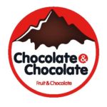 Chocolate and chocolate logo with swiss mountain